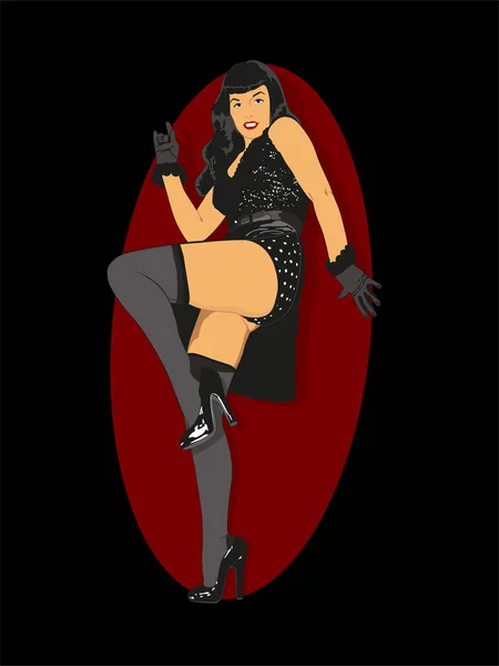 Bettie Page Reina Los Pinups — Archivo Imágenes Vectoriales