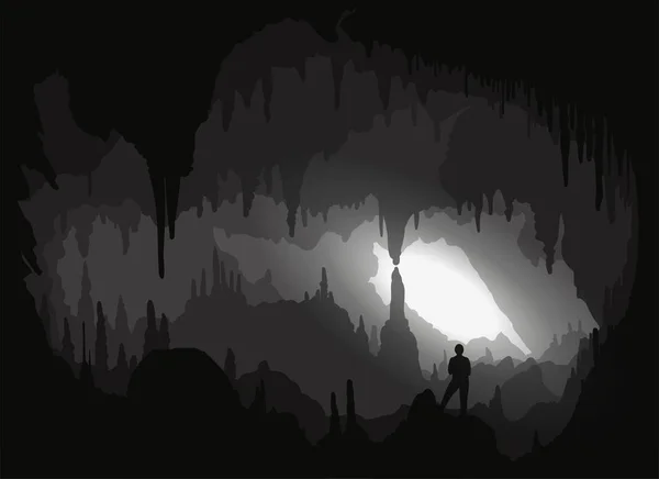 Cave Backlit Cavity — Stock Vector