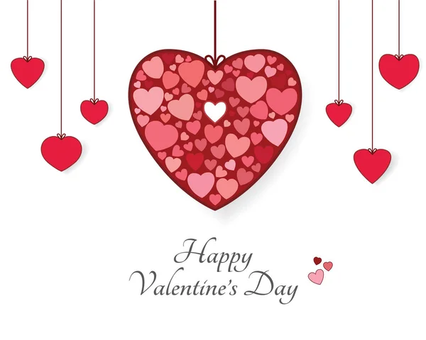 Valentine day with small red hearts in big red heart