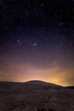 night landscape wtih star sky.