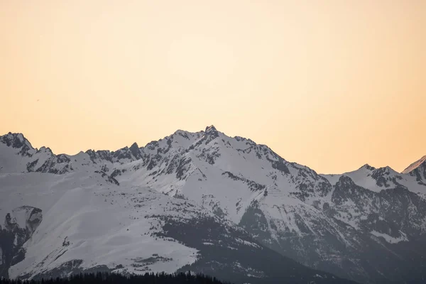 Levantamiento Del Sol Sobre Los Alpes Franceses Valloira Alpes Francia —  Fotos de Stock