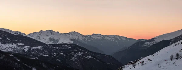 Utsikt Över Bergen Valloire Frankrike Franska Alperna Berg Banner Panorama — Stockfoto