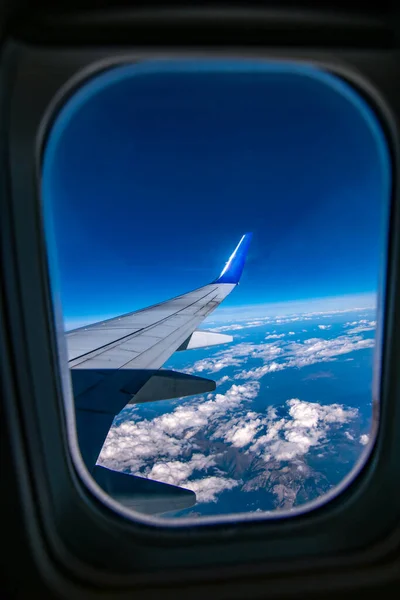 Вид Вікна Літака Хмари Туризм — стокове фото