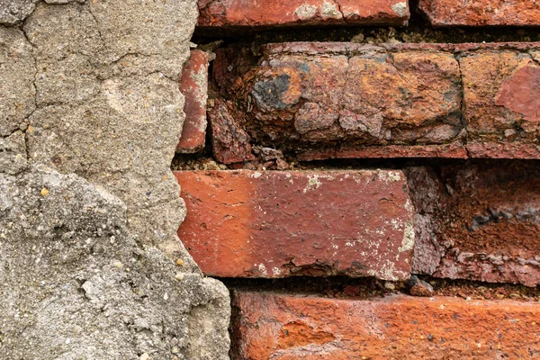 Nahaufnahme Von Freigelegten Ziegelsteinen Der Nachmittagssonne — Stockfoto