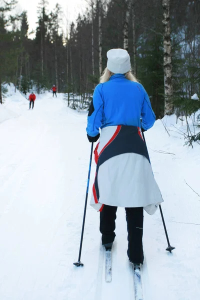 Famale cross country skier in Norway