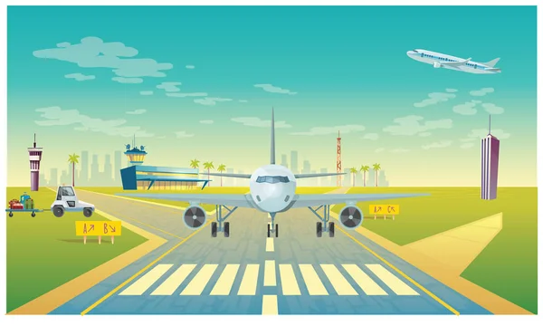 Uçak panelinden havaalanı görüntüsü