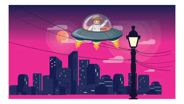 Bir uzay çocuğu uzaydan geliyor.