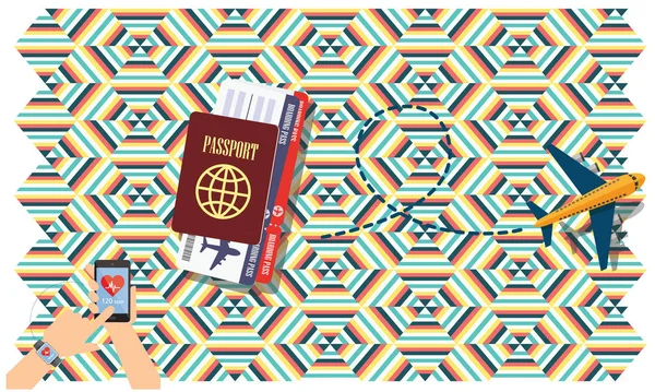 Pasaport Uçuş Bileti — Stok Vektör