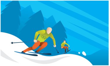 Buz dağında snowboard yapan bir adam.