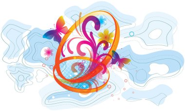 Su rengi arka planında soyut tasarım