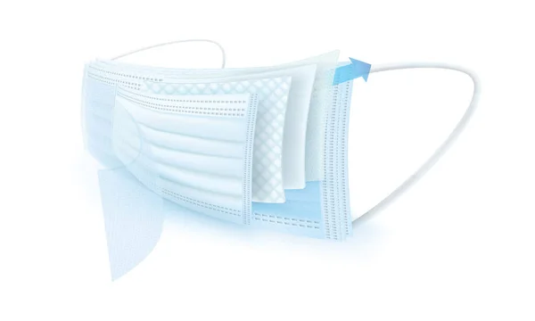 Hastalığı önlemek için üç katmanlı maske.