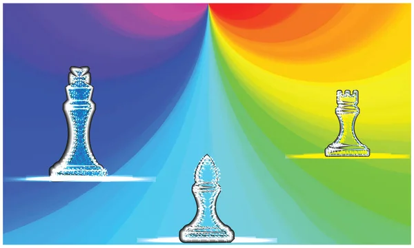 Chess Sign Vector Rainbow Background — Stock Vector