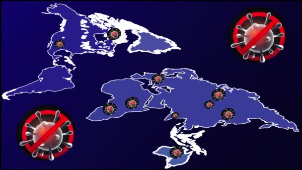 Infección Por Virus Corona Diseminada Diferentes Países Del Mundo — Vídeo de stock