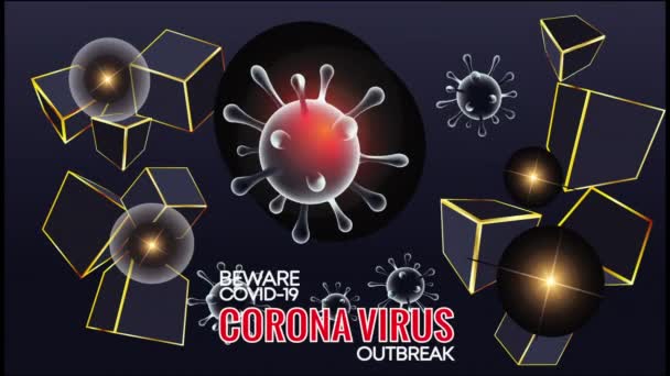 Attenzione Proteggere Corona Virus Focolaio — Video Stock