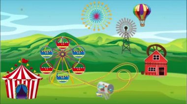 Sirk tepedeki bahçede oynuyor.