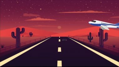 Arabalar trafik yolunda ve uçaklar var.