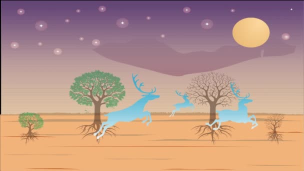 Зеленые Сухие Листья Дерева Пустыне — стоковое видео