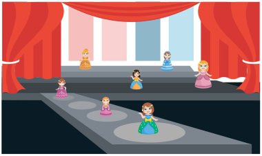 Birçok kız dans pistinde dans ediyor.