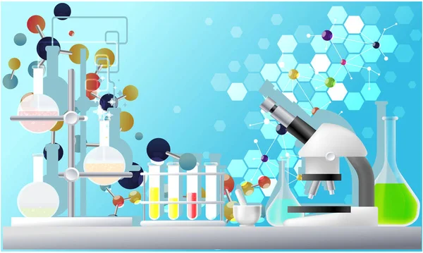 Uma Visão Abstrata Laboratório Testes Com Design Ciência Segundo Plano — Vetor de Stock