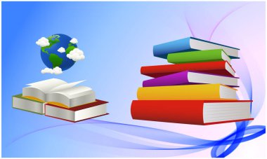 Soyut arkaplan üzerine kitap kümesi