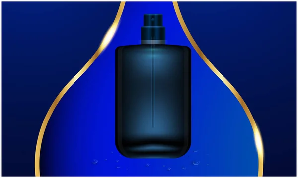 Mock Illustration Von Männlichem Parfüm Auf Abstraktem Hintergrund — Stockvektor