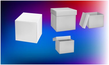 soyut arkaplanda büyük boş kutuların resimlendirilmesini oluştur