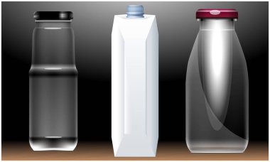 Soyut arkaplanda farklı meyve suyu kaplarının resimlendirilmesini taklit et