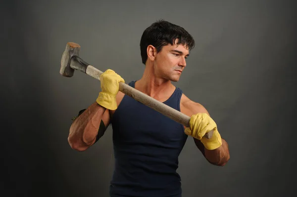 The handsome construction man. — Stock Photo, Image