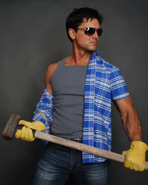 The tough construction man — Stock Photo, Image