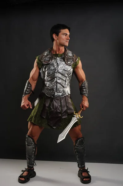 The handsome gladiator awaits — Stock Photo, Image