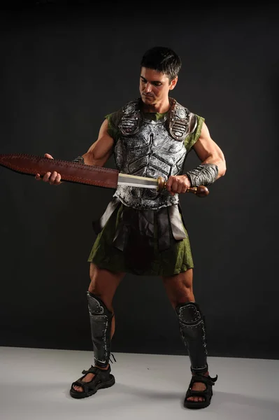 The handsome gladiator awaits — Stock Photo, Image