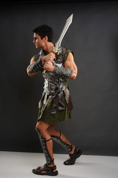 The handsome gladiator awaits — Stock Photo, Image