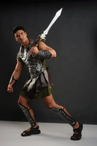 The handsome gladiator awaits — Stock Photo, Image