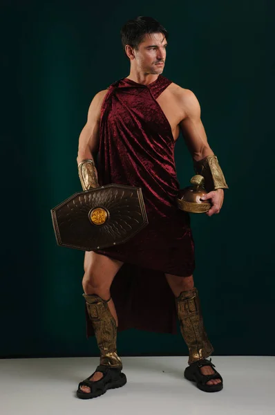 Stilig gladiator väntar slaget — Stockfoto