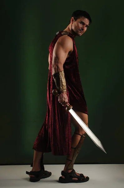 The handsome gladiator awaits battle — Stock Photo, Image