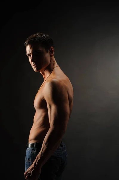 The sexy man is buff — Stock Photo, Image