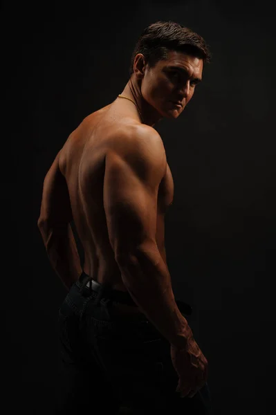 The sexy man is buff — Stock Photo, Image