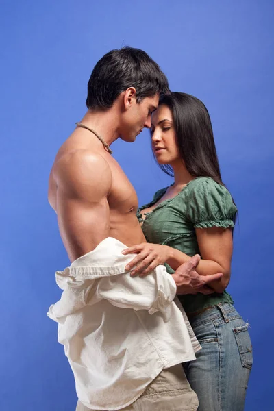 The sexy couple enjoys an embrace — Stock Photo, Image