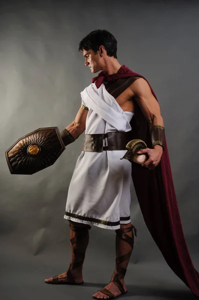 Sexy Gladiator Strikes Pose — Stock Photo, Image