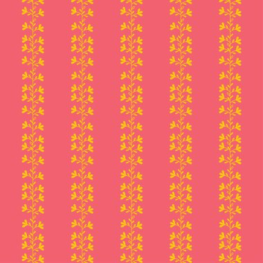 Basit bir dekoratif kusursuz vektör deseni. Yaprak ve çiçek sapı deseni.