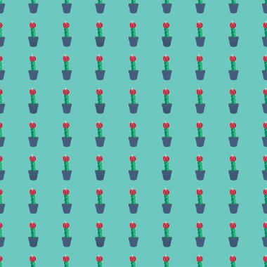 Kaktüs ve sulu, kusursuz tropikal yaz şablonu. Duvar kağıtları, tekstil, yüzey dokusu, fayans vs. için güzel illüstrasyon.