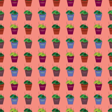Lezzetli konutlarda güzel bitkiler. Tekstil, duvar kağıdı, tekstil vs. için el yapımı karikatür deseni.