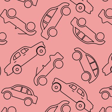 Yumuşak pembe arka planda aracın kusursuz nakli. baskı, tekstil, kumaş için kullanılabilir.