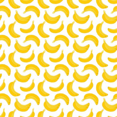 Sarı muzlu kusursuz vektör deseni. Yazdırma, kumaş, arkaplan vs. için basit doku kalıbı.