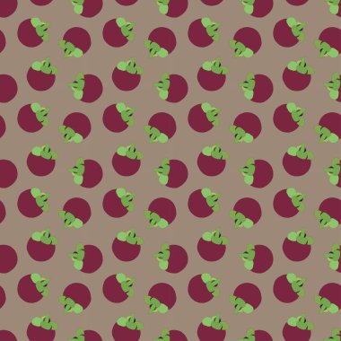 Mor arka planda mor renkli, pürüzsüz bir desen çizimi. Güneydoğu Asya 'dan egzotik tropikal meyve.