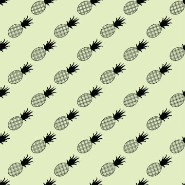 Kusursuz ananas sanat vektör deseni. Basit vektör illüstrasyonu.