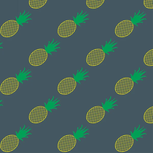 Seamless Pineapple Art Vector Pattern Blue Background Simple Vector Illustration — Stock Vector