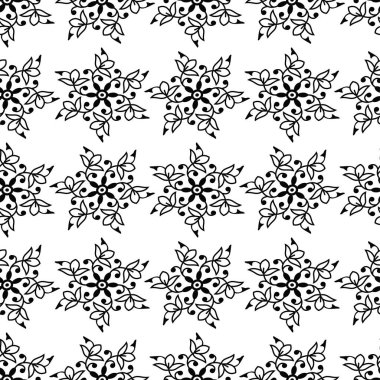 İpek kumaş / barok tarzında kusursuz çiçek deseni. Siyah beyaz desenli güzel tasarım.