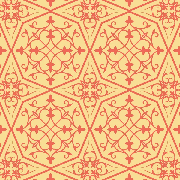 Vintage Seamless Linear Pattern Damask Persian Turkish Style Красивая Мягкая — стоковый вектор