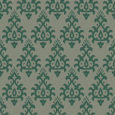 Damask dikişsiz doku deseni. Zarif klasik barok çiçekli arkaplan dokusu. Klasik oryantal desen.